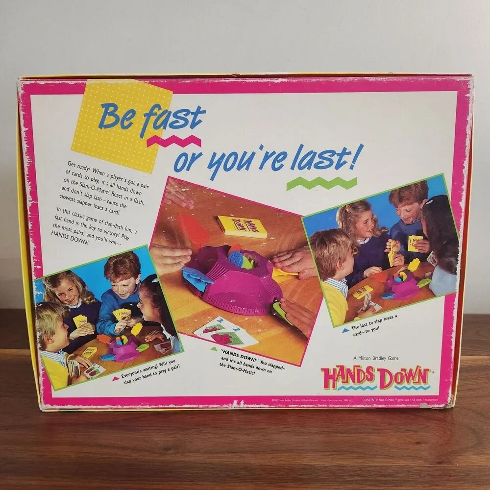 Vintage 1987 Hands Down Milton Bradley Family Board Game 80s Slap